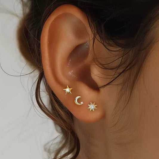 RareLucky Celestial Trio S925 Stud Earring Set