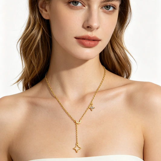 RareLucky Celestial Star Drop S925 Necklace