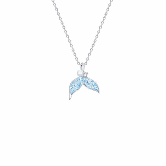 RareLucky Ice Blue Mermaid Tail S925 Necklace