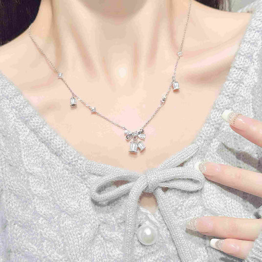 RareLucky Bluebell Bow S925 Necklace & Earrings Set