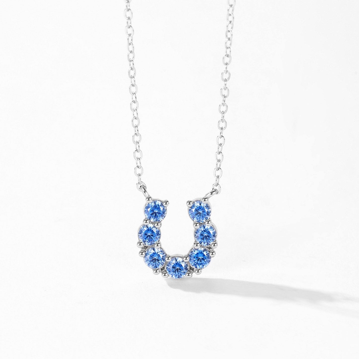 RareLucky Blue Horseshoe S925 Necklace