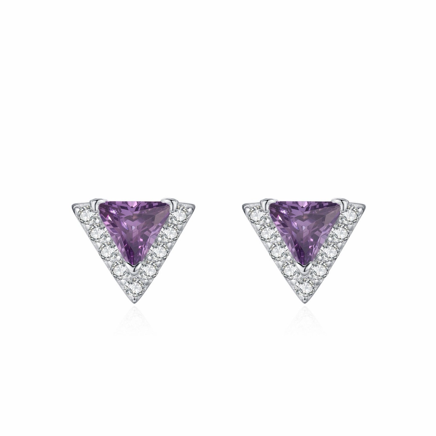 RareLucky Triangle Halo S925 Necklace & Stud Earrings Set