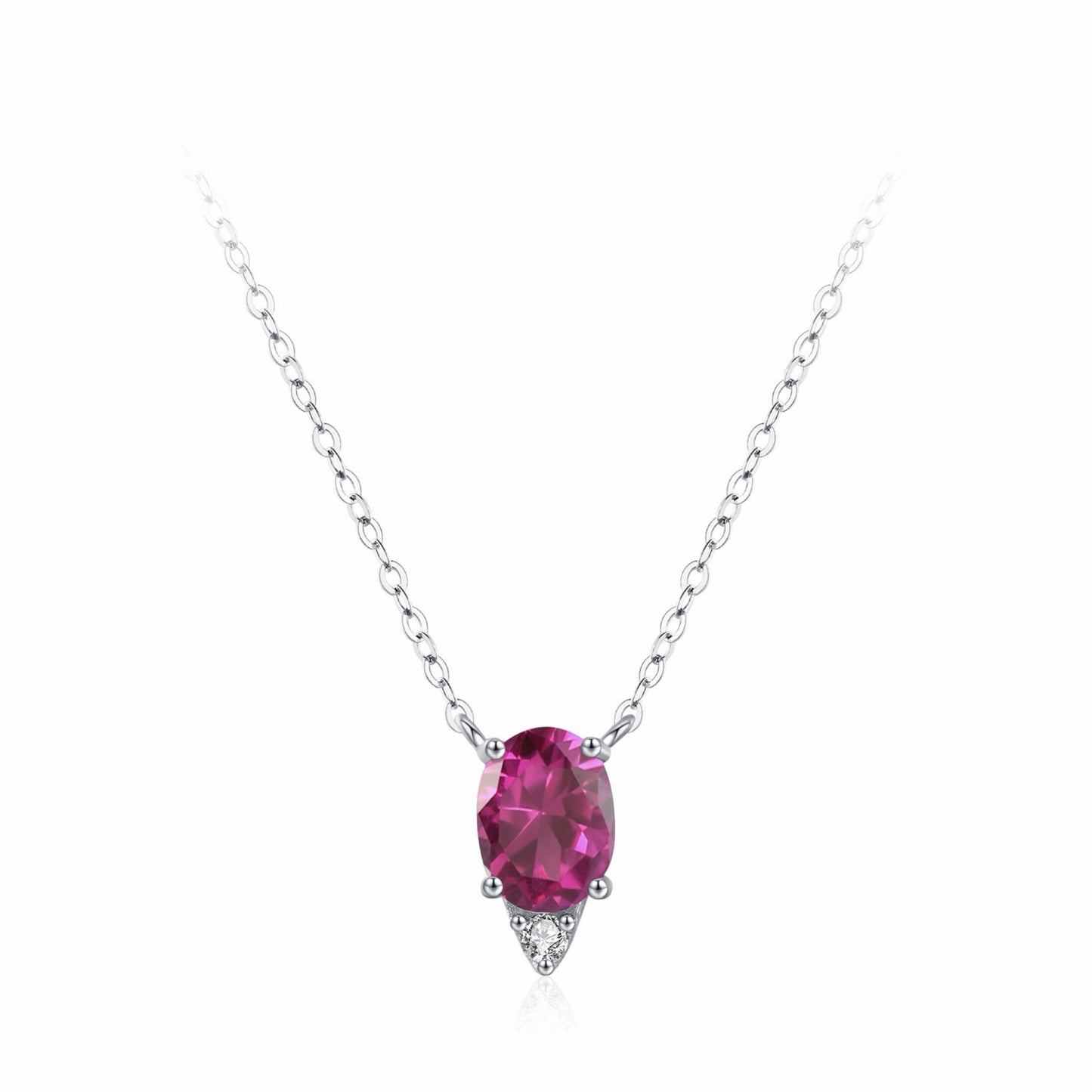 RareLucky Magenta Zircon Drop S925 Necklace & Stud Earrings Set