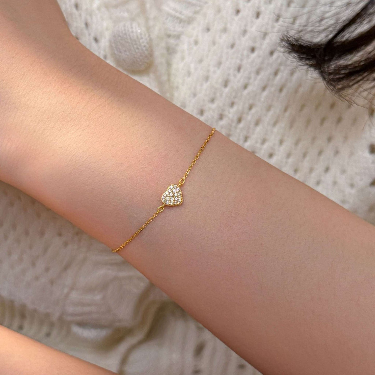 RareLucky Pave Heart S925 Bracelet