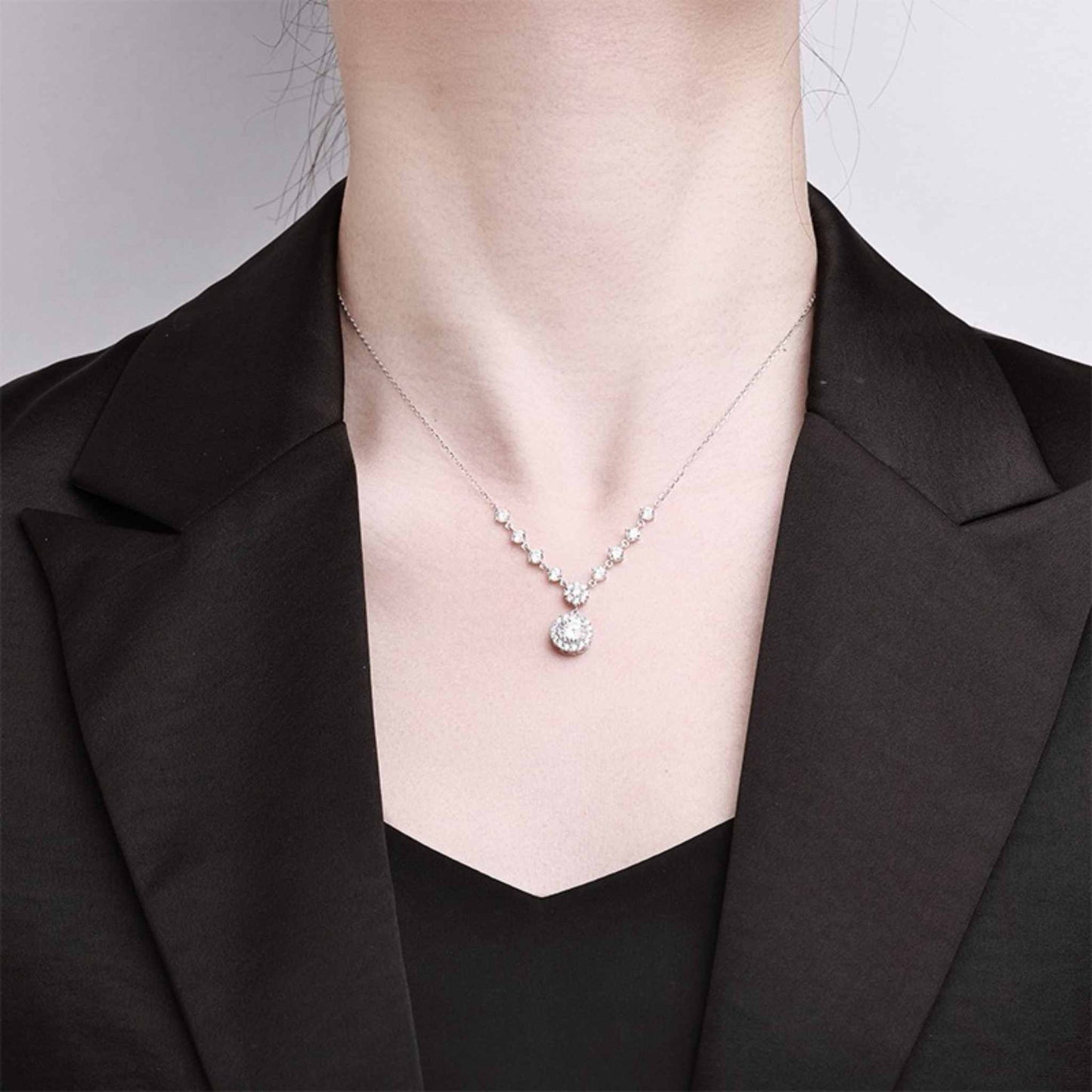 RareLucky Starlight Halo Moissanite S925 Necklace