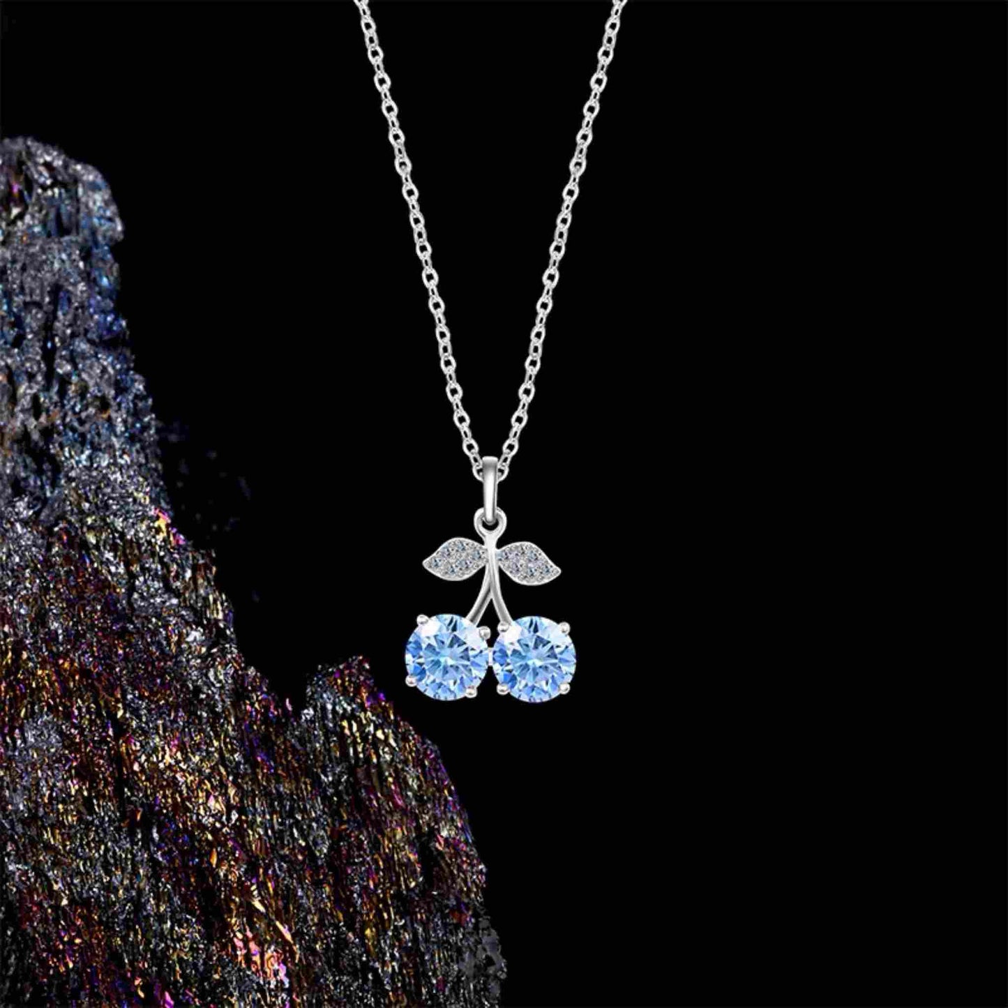 RareLucky Twin Cherry Moissanite S925 Necklace
