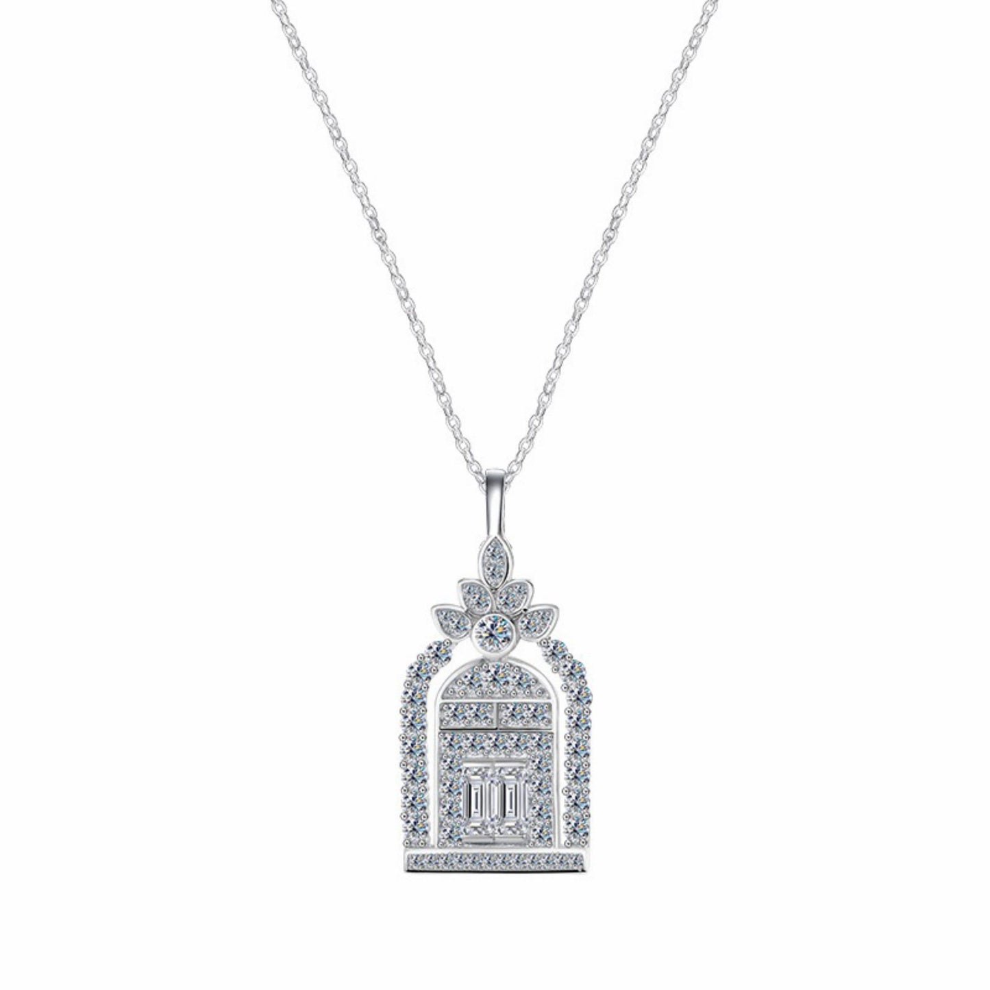 RareLucky Garden Gate Moissanite S925 Necklace