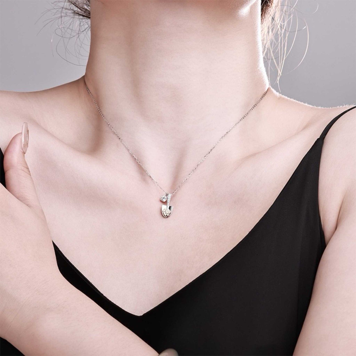 RareLucky Treasure Shovel Moissanite S925 Necklace
