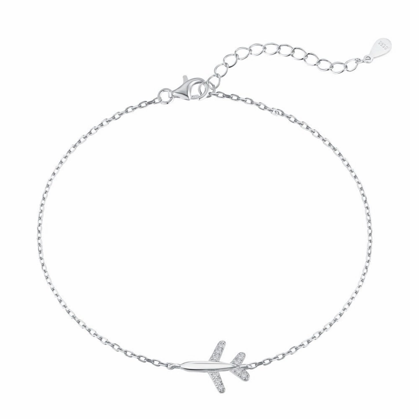 RareLucky Airplane Travel S925 Sterling Silver Jewelry Set