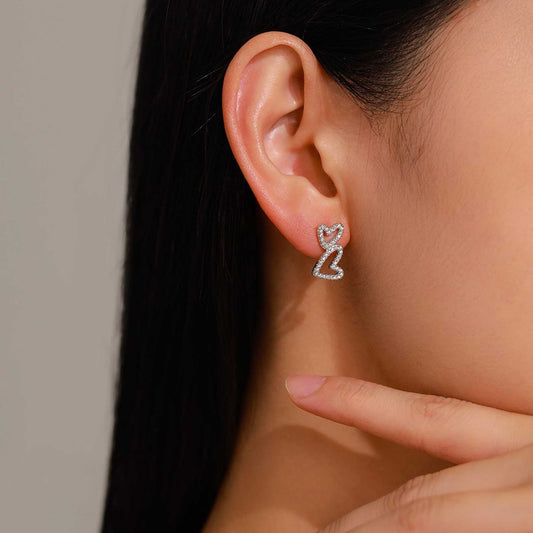 RareLucky Double Heart S925 Sterling Silver Jewelry Set