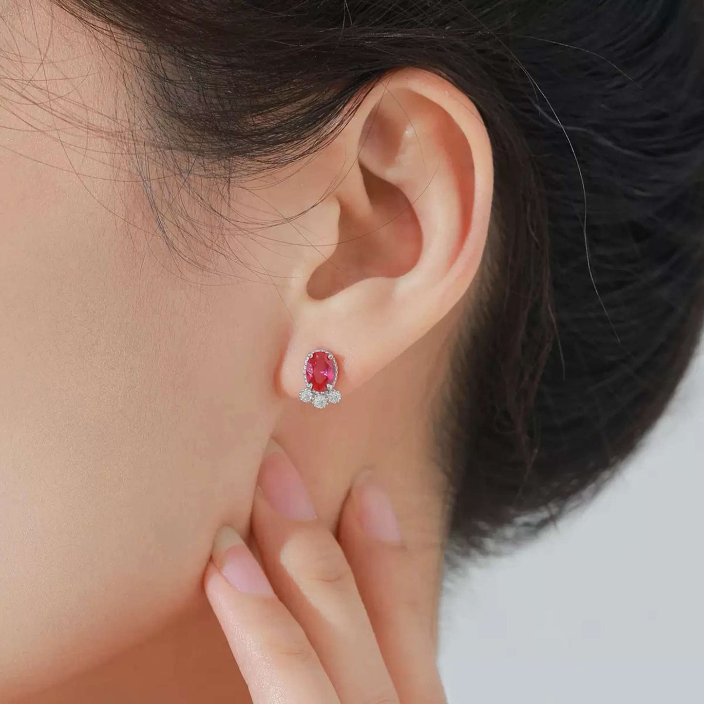 RareLucky Crimson Glow S925 Necklace & Studs Set