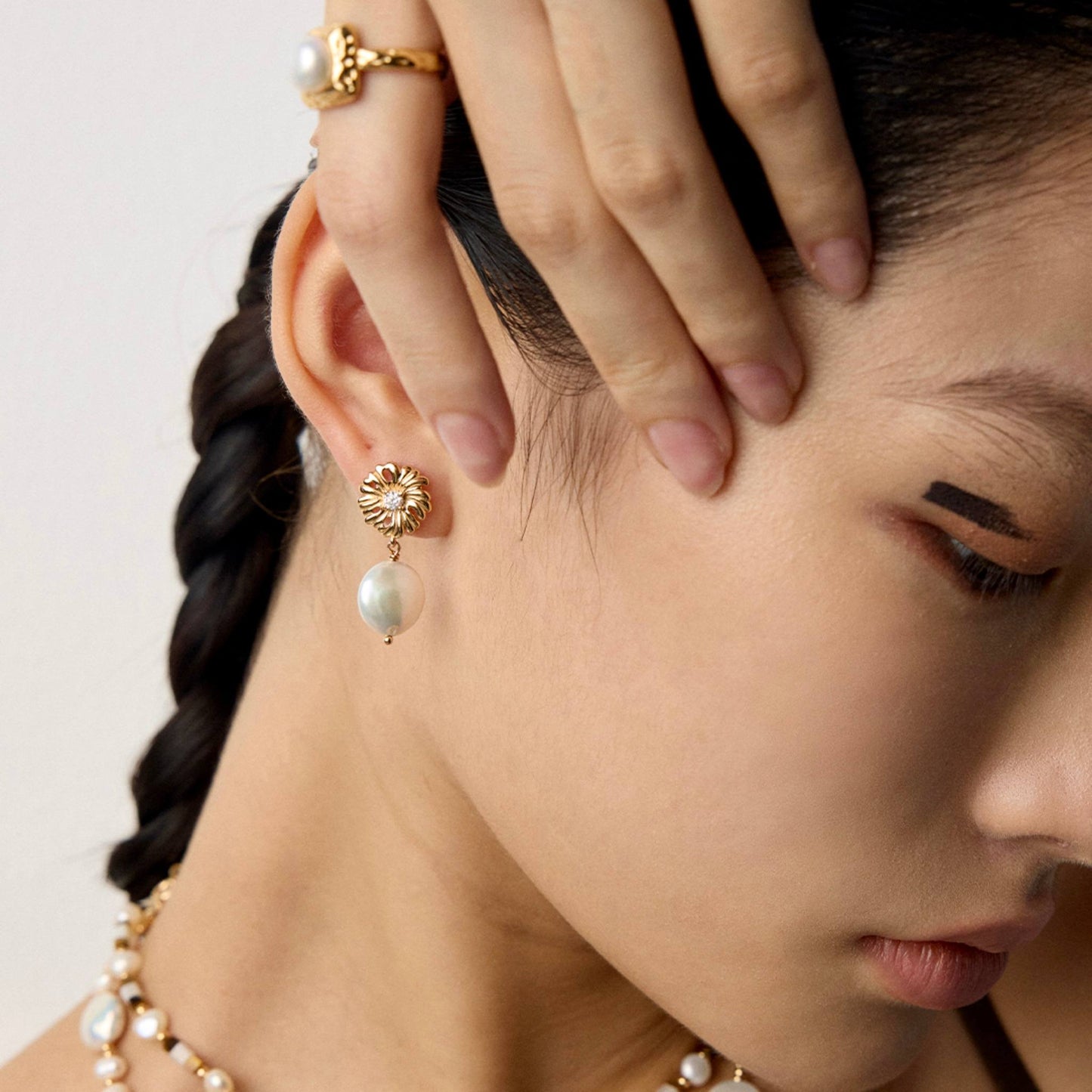 Golden Bloom Pearl Jewelry