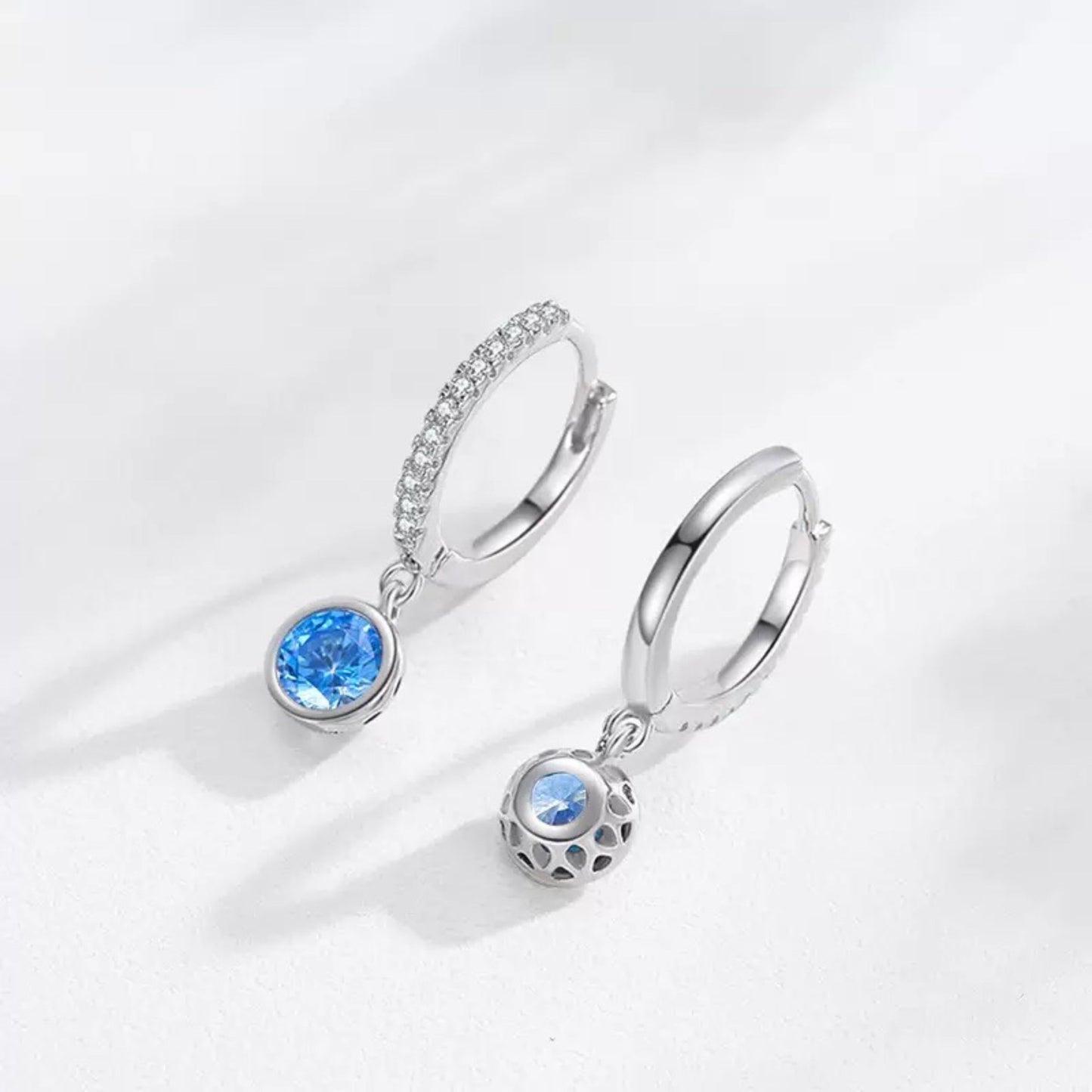 RareLucky Blue Orbit S925 Necklace & Hoops Set