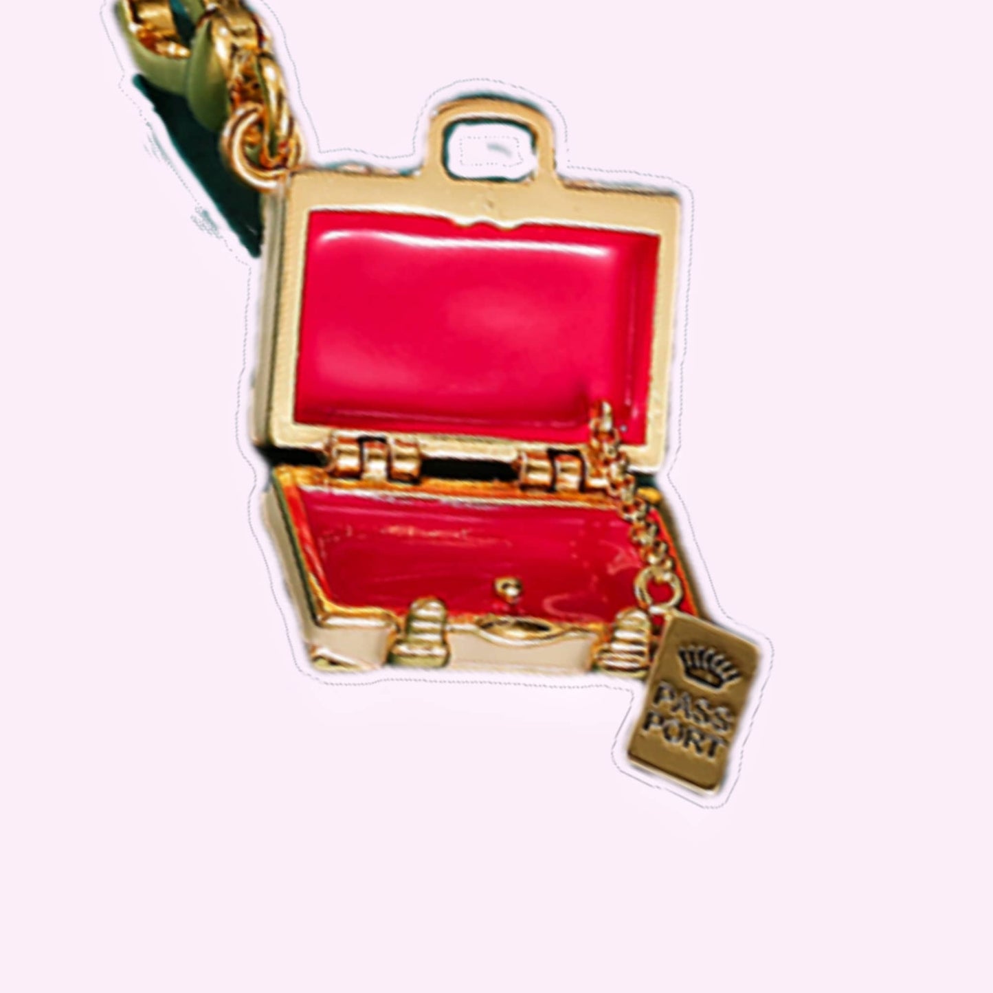Travel Case Enamel Locket Necklace
