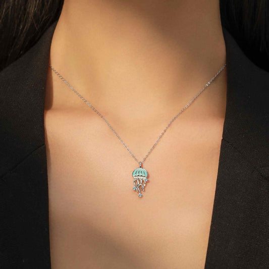 RareLucky Blue Jellyfish S925 Necklace