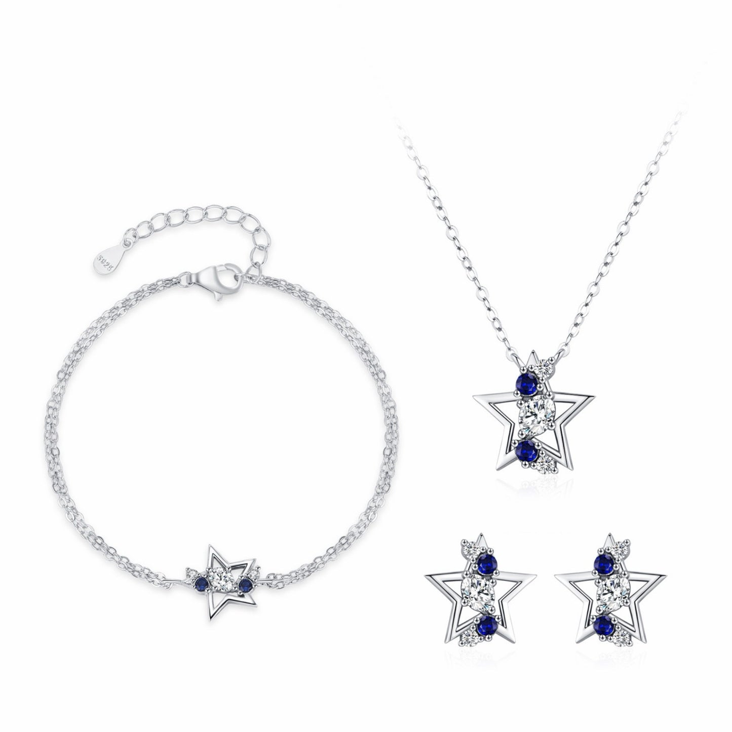 RareLucky Midnight Blue Star S925 Jewelry Set