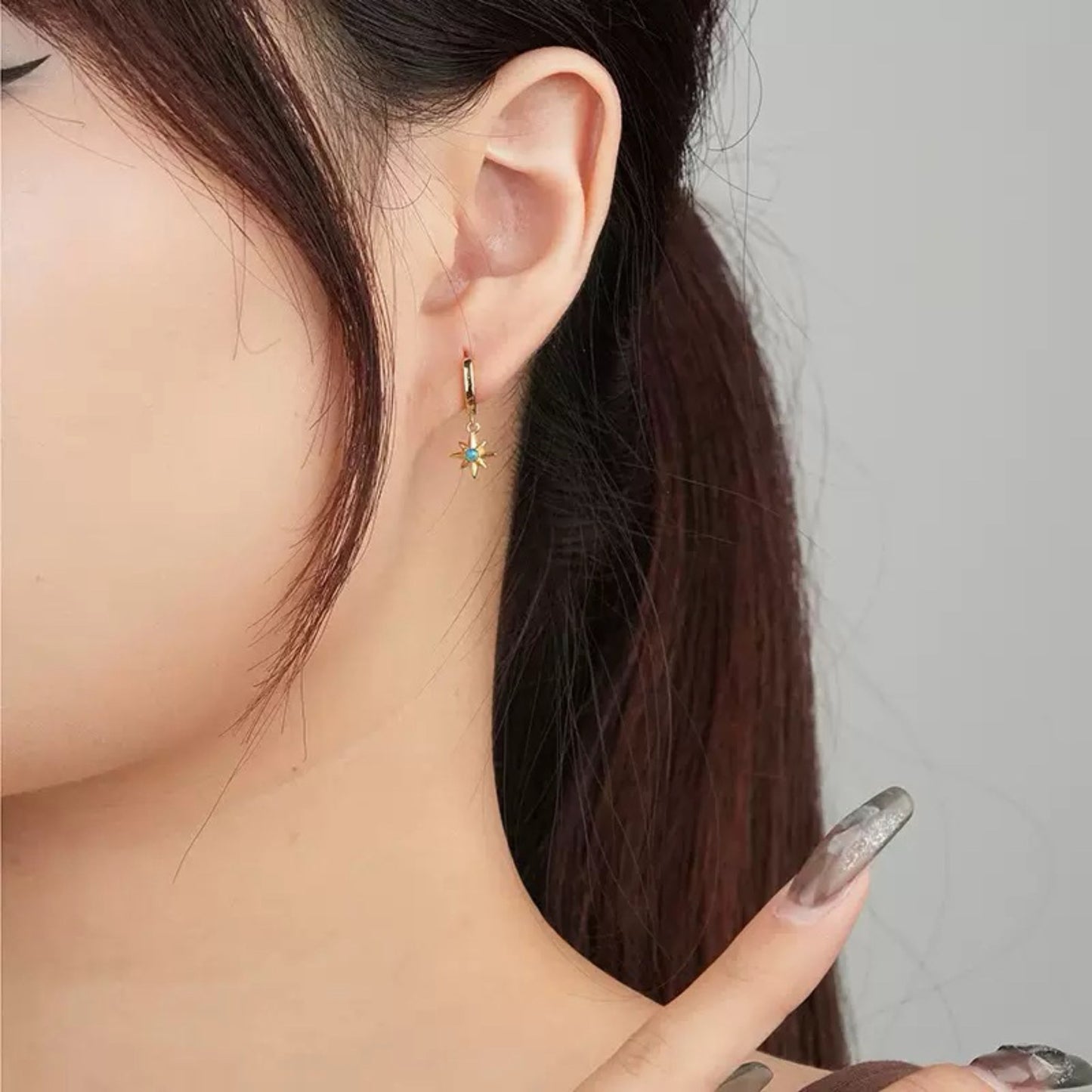 RareLucky Celestial Moon S925 Huggie Earrings