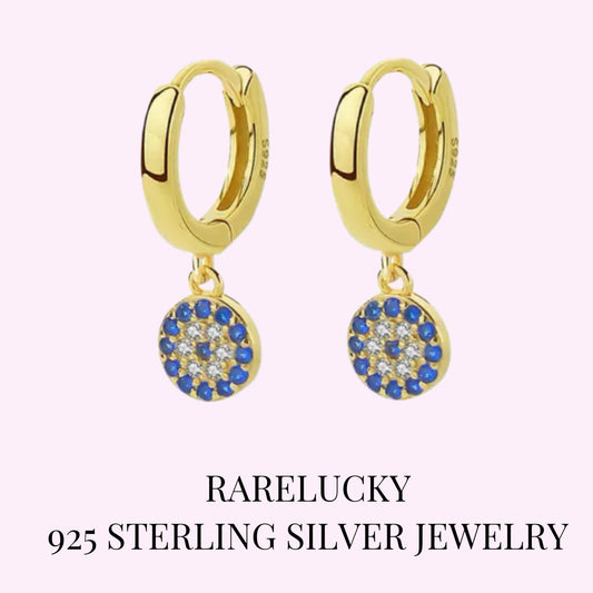 RareLucky Guardian Eye S925 Huggie Earrings