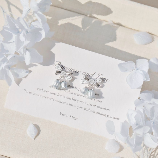 RareLucky Bluebell Bow S925 Necklace & Earrings Set