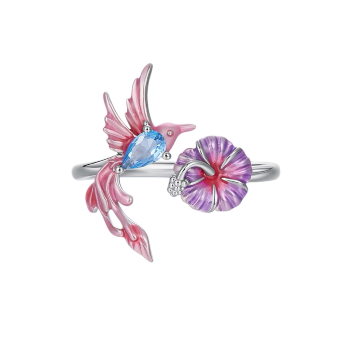 RareLucky Bird & Bloom S925 Adjustable Open Ring Collection