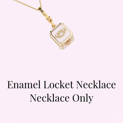 Ring Box Enamel Locket Necklace