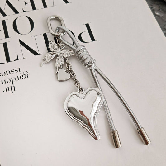 Silver Heart Bag Charm