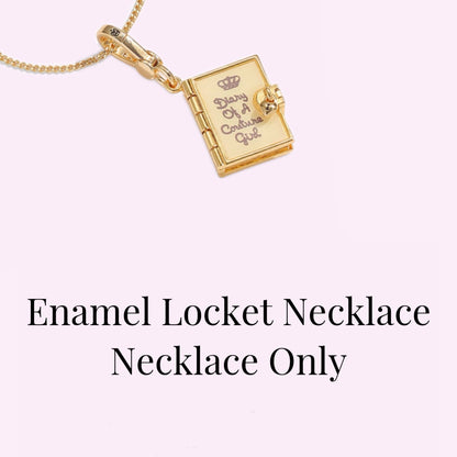 Keepsake Book Enamel  Locket Necklace
