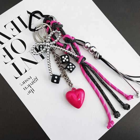 Lucky Dice Heart Bag Charm