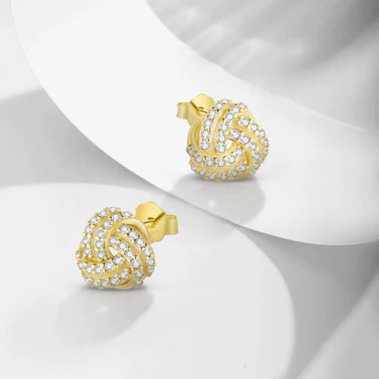 RareLucky Twisted Knot S925 Stud Earrings