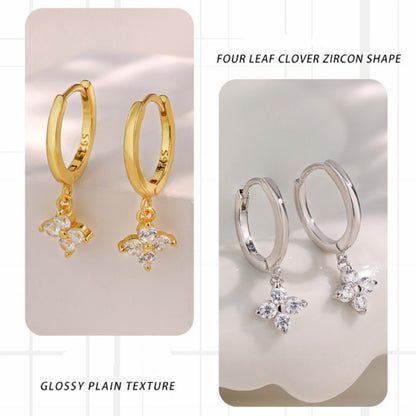 RareLucky Clover Spark S925 Huggie Earrings