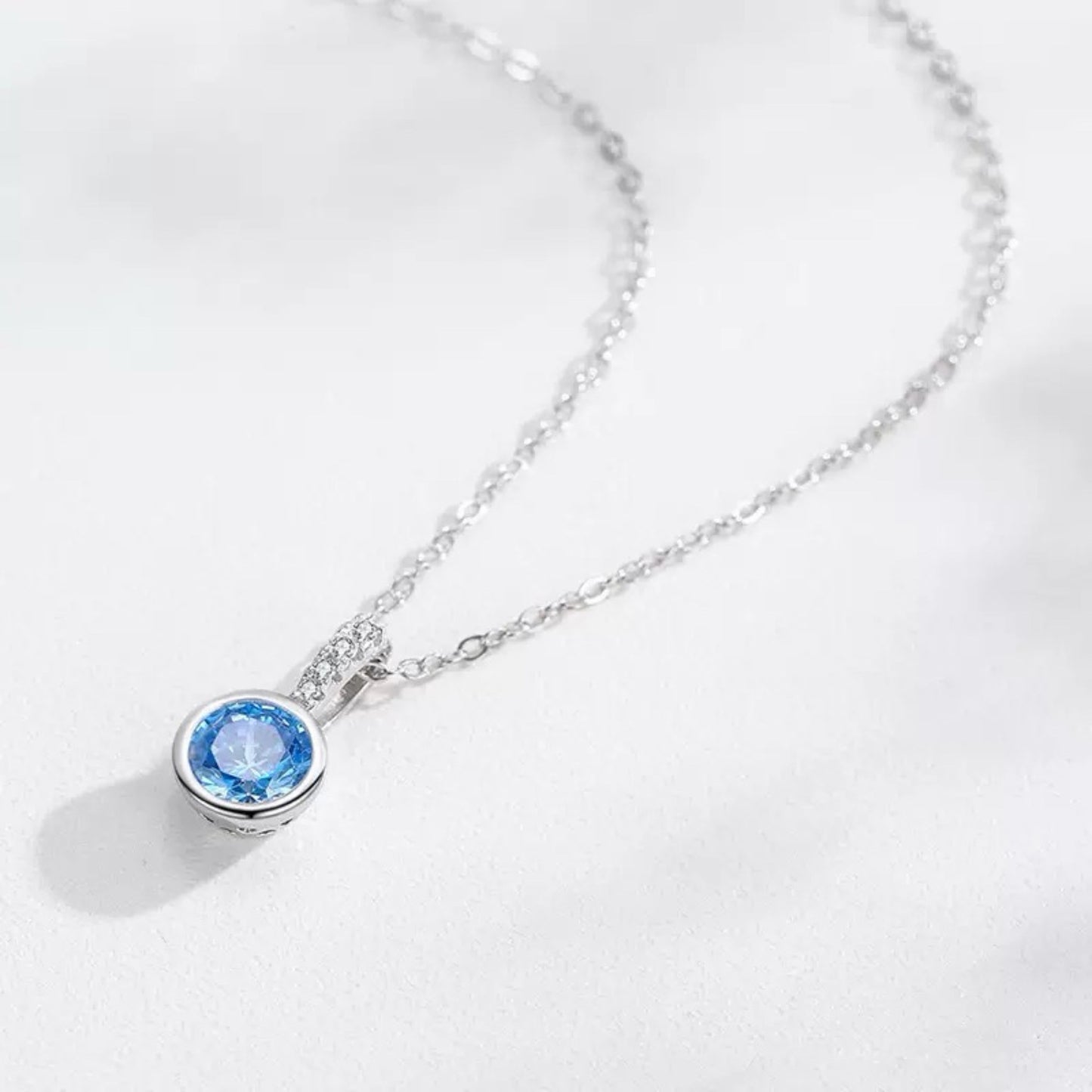 RareLucky Blue Orbit S925 Necklace & Hoops Set