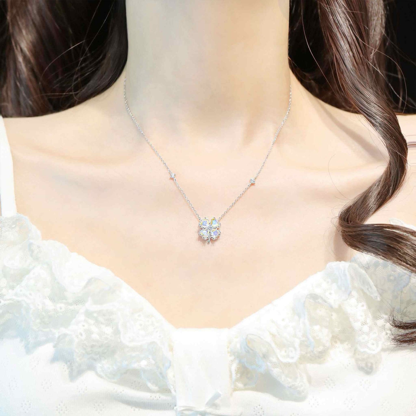 RareLucky Rotating Aurora Clover S925 Jewelry Set