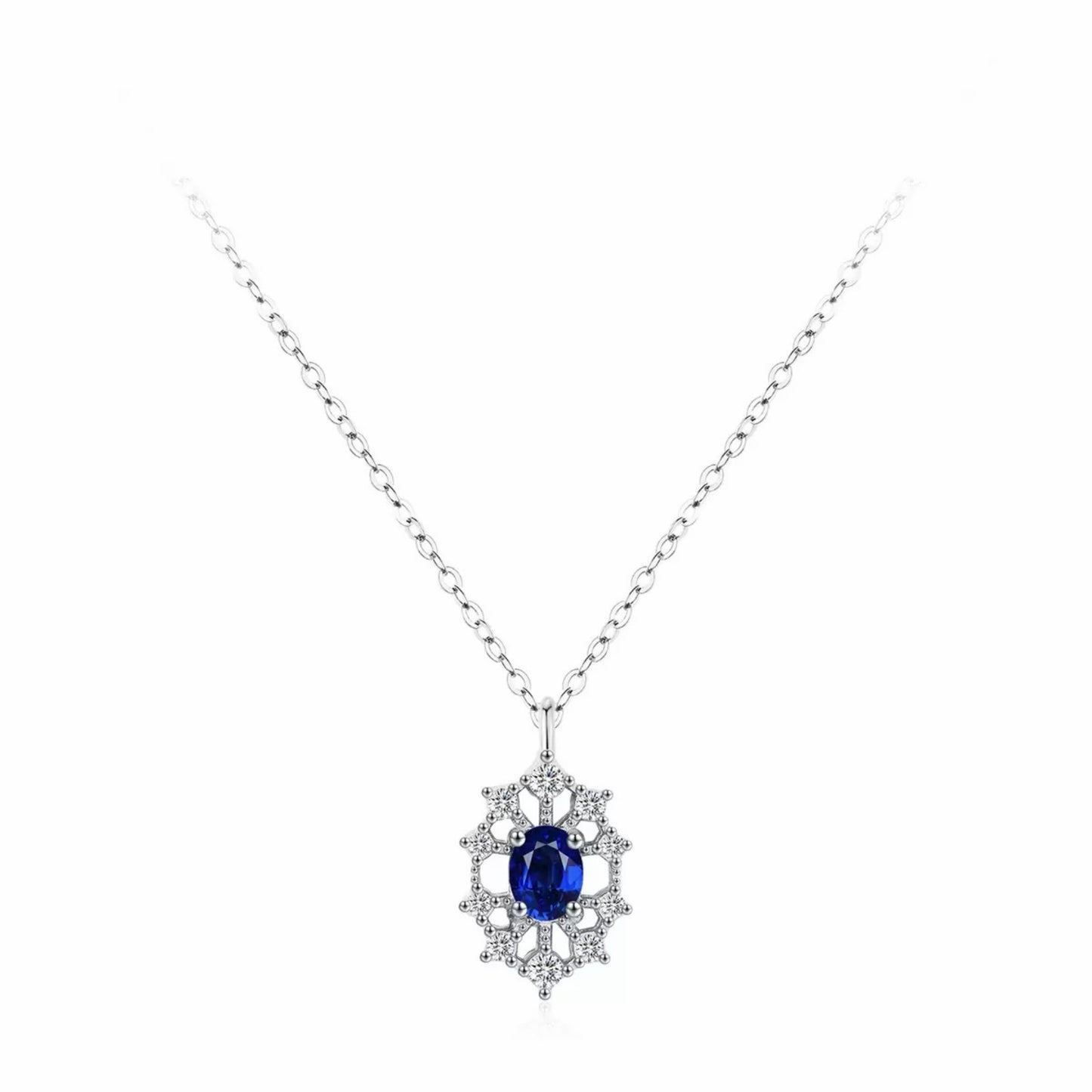 RareLucky Blue Prism S925 Necklace & Studs Set