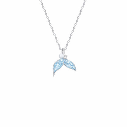 RareLucky Ice Blue Mermaid Tail S925 Necklace