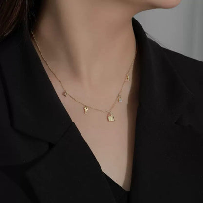 RareLucky Lock & Key Charm S925 Necklace