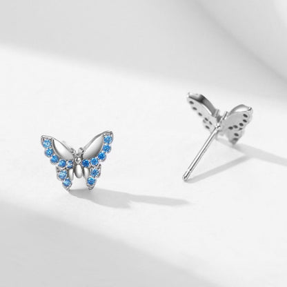 RareLucky Blue Zircon Butterfly S925 Earrings
