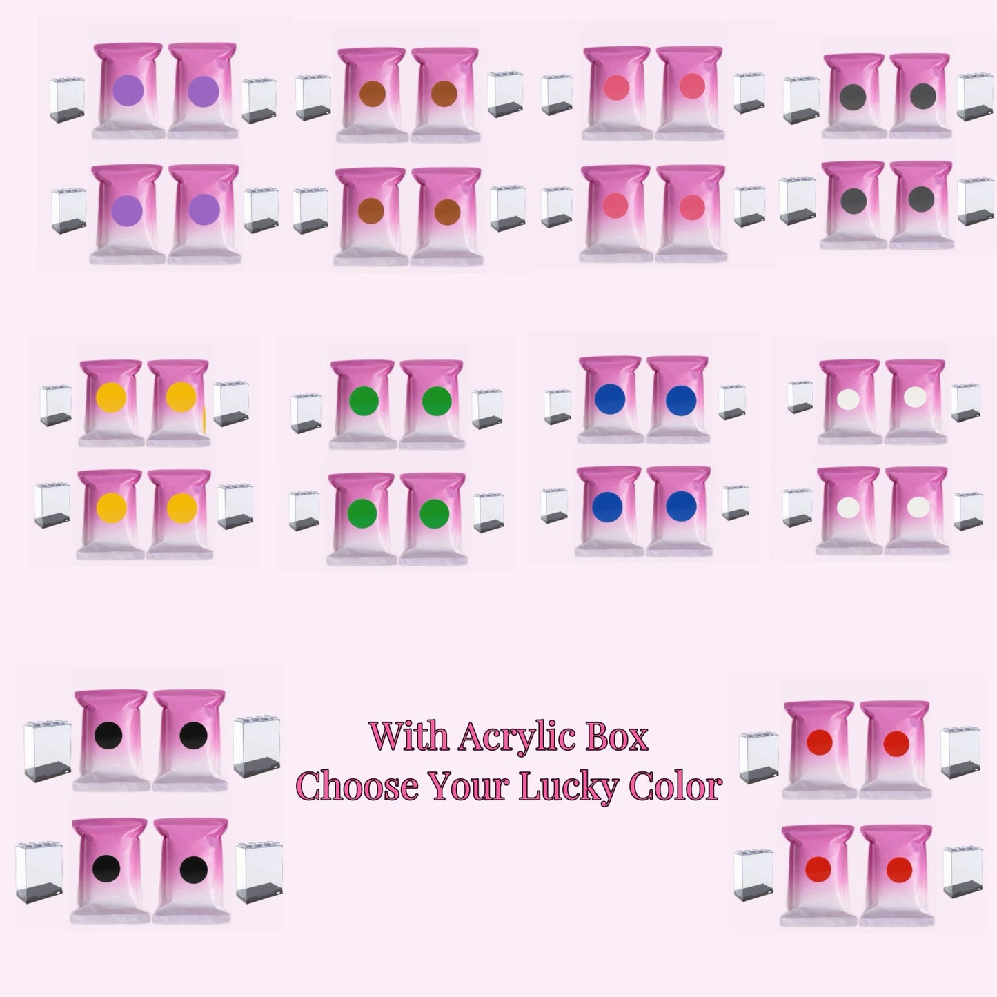 Candy Gem Heart Locket Necklace + 4 Mystery Mini Bags