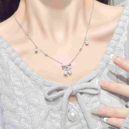 RareLucky Bluebell Bow S925 Necklace & Earrings Set