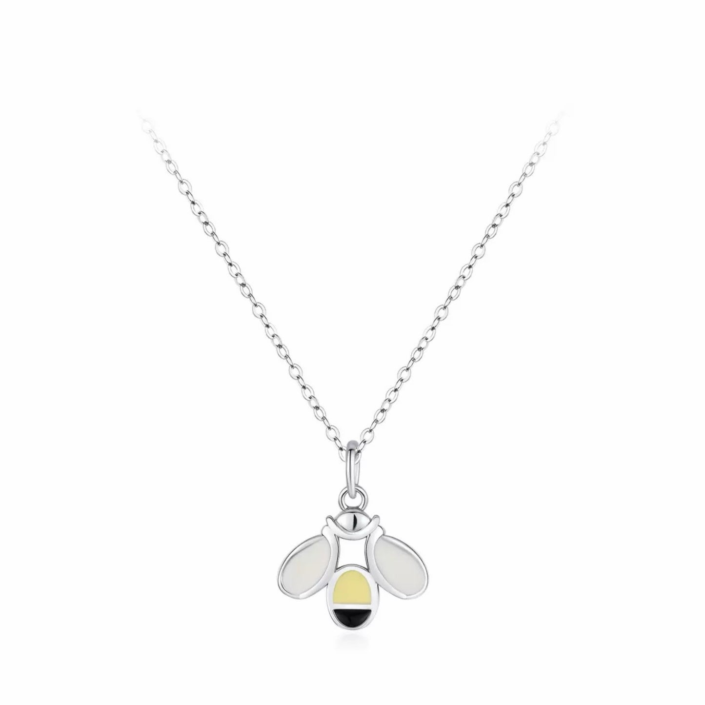 RareLucky Bee Enamel S925 Necklace and Ring Set