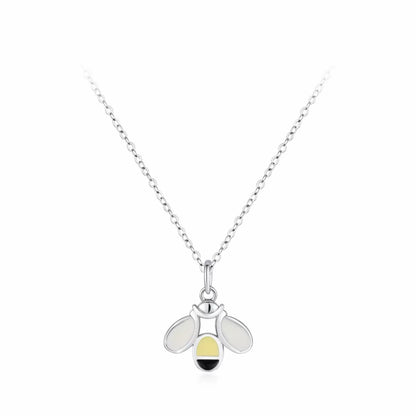 RareLucky Bee Enamel S925 Necklace and Ring Set