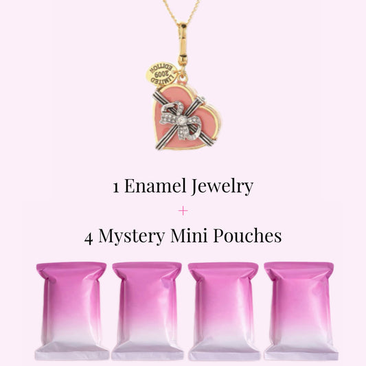 Candy Gem Heart Locket Necklace + 4 Mystery Mini Bags