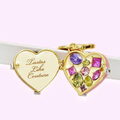 Candy Gem Heart  Enamel Locket Necklace