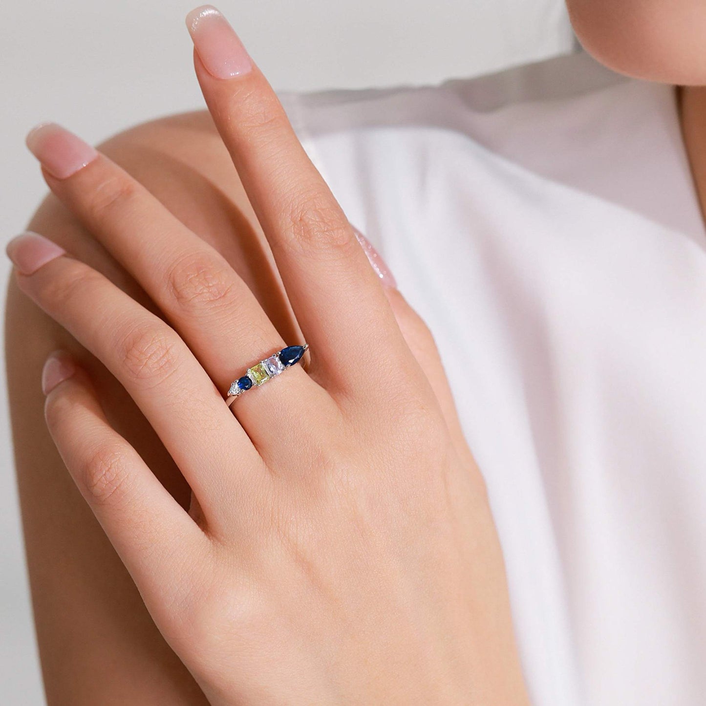 RareLucky Multicolor Zircon Mosaic S925 Necklace & Ring Set