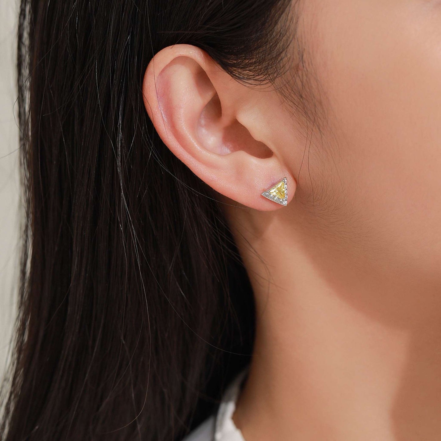 RareLucky Triangle Halo S925 Necklace & Stud Earrings Set