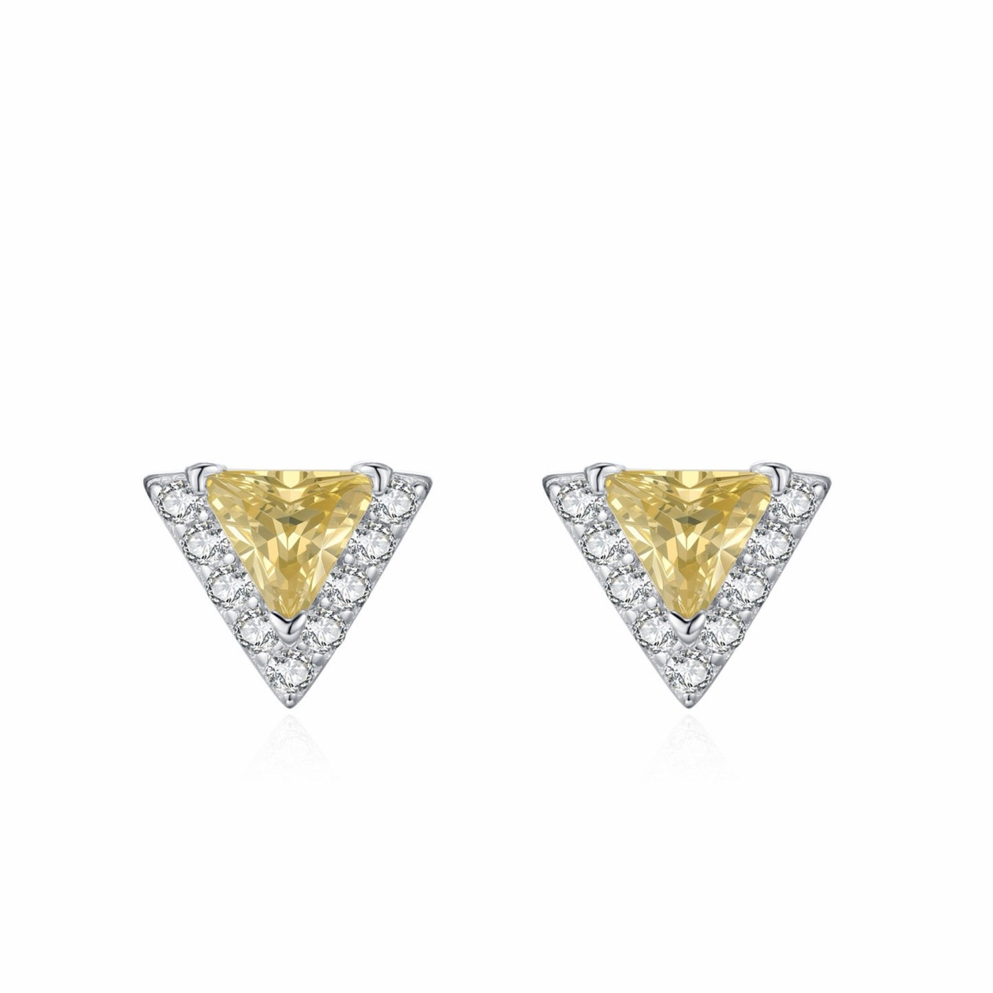 RareLucky Triangle Halo S925 Necklace & Stud Earrings Set