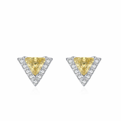 RareLucky Triangle Halo S925 Necklace & Stud Earrings Set