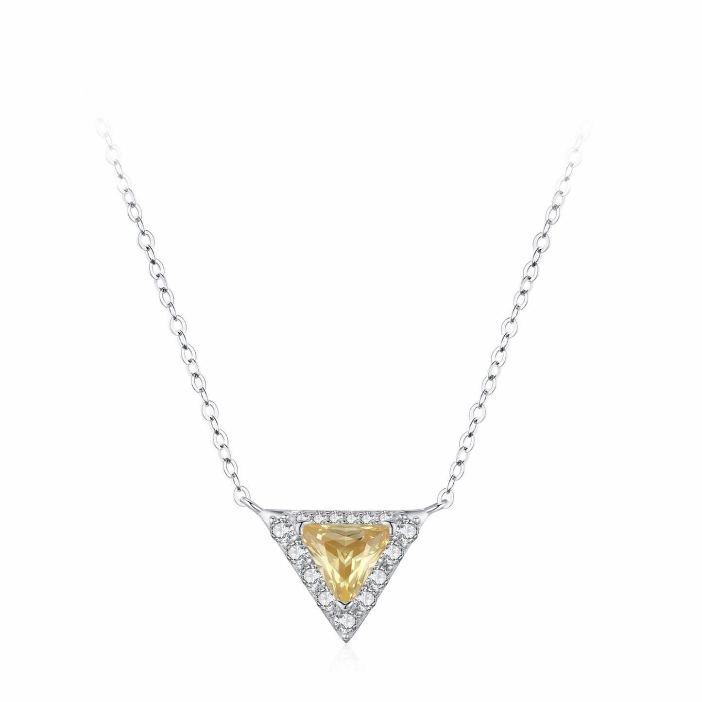RareLucky Triangle Halo S925 Necklace & Stud Earrings Set