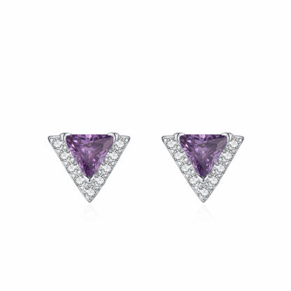 RareLucky Triangle Halo S925 Necklace & Stud Earrings Set