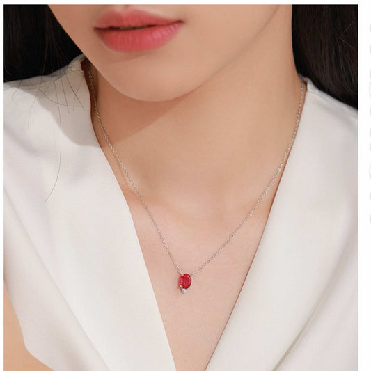 RareLucky Magenta Zircon Drop S925 Necklace & Stud Earrings Set