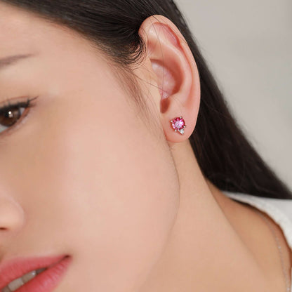 RareLucky Magenta Zircon Drop S925 Necklace & Stud Earrings Set